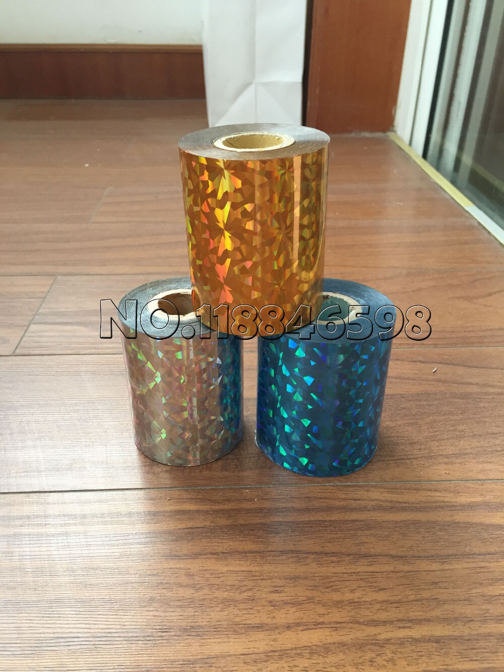 2 rollos de papel holográfico para estampado en , 8cm x 120 m/rollo de vidrio roto, dorado, plateado, rojo, azul, cuatro colores