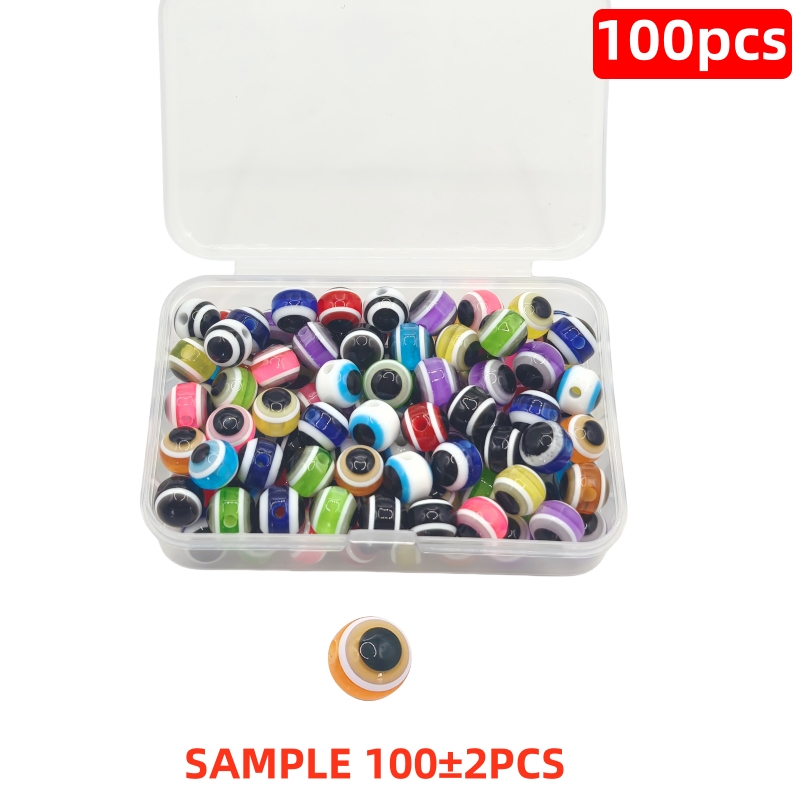 100 pièces de perles de blocage d'oeil de poisson en résine dure, perles de blocage de leurre d'oeil de poisson simulées: Marron
