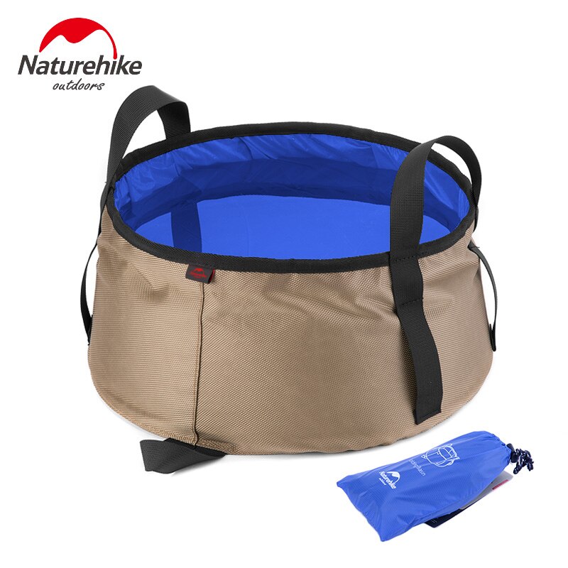 Naturehike 10L portátil al aire libre redondo plegable agua lavabo Camping Picnic Oxford Wash Bucket Bag lavabo ultraligero