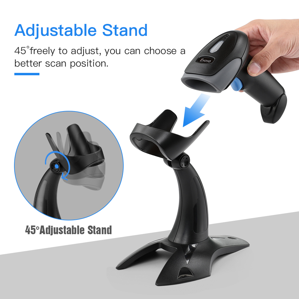 Eyoyo 2.4G Wireless QR 2D barcode scanner handheld USB Wired Bar Codes Reader Data Matrix Bar Code Image Automatic Scanner