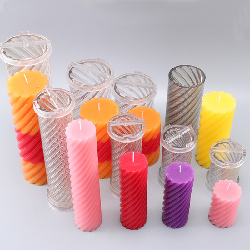 Moldes de Velas Cilíndricas DIY de ocho tamaños, producto final de vela en forma de espiral, moldes para velas diy para decoración de dormitorio lz30