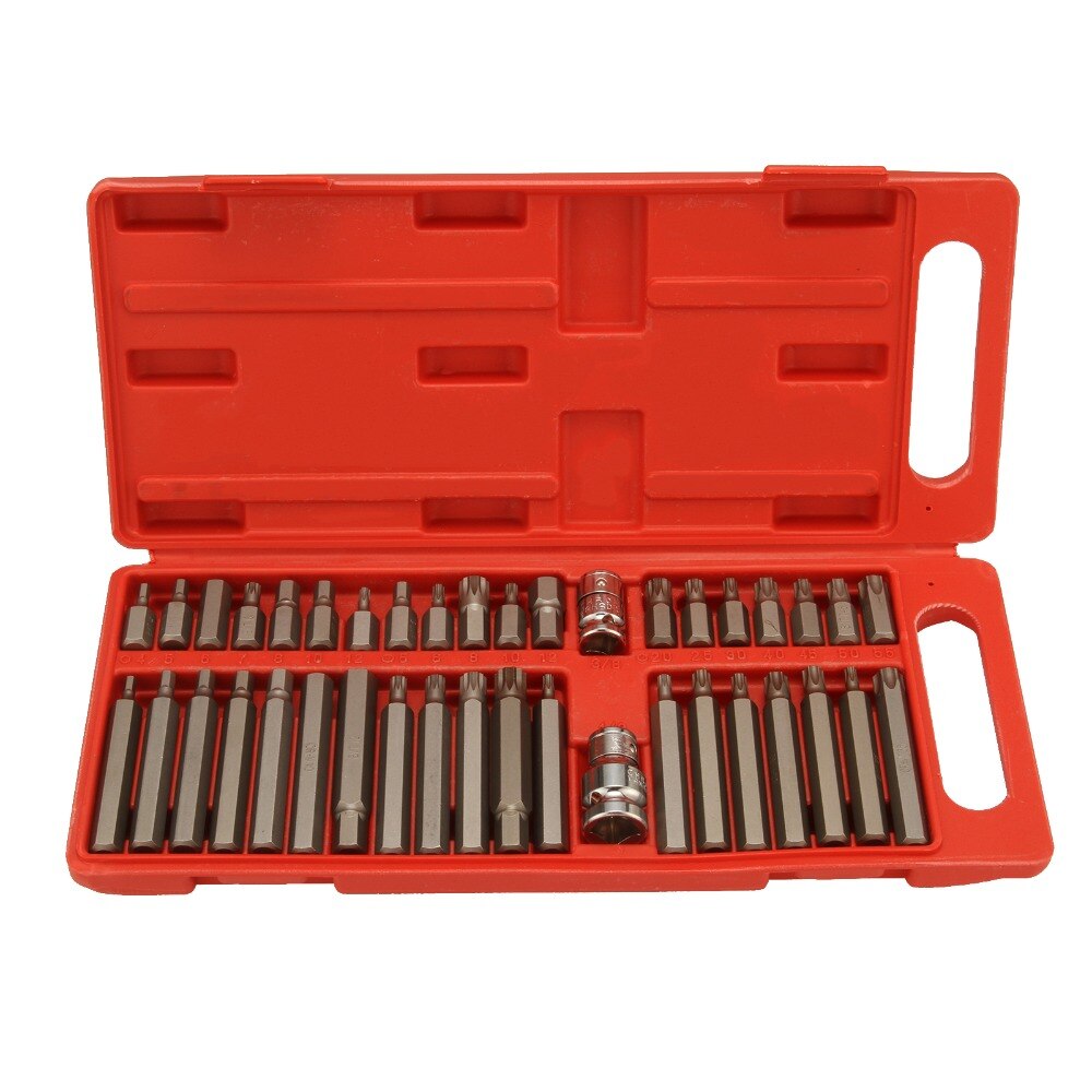 40 stk/sæt cr-v bit sæt hex spline trox bits og bit holder fatning adapter til elektriske skruetrækkere reparation værktøjssæt