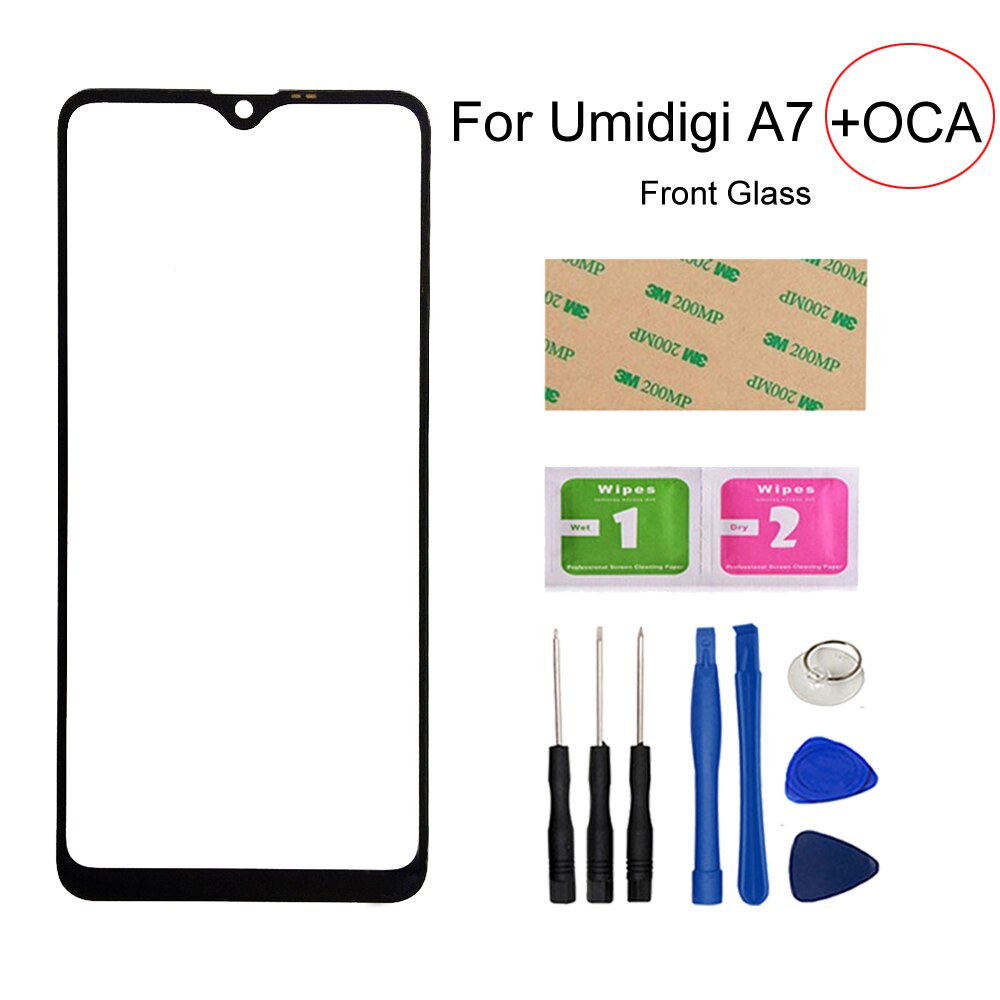 Panneau d&#39;écran tactile pour Umi Umidigi A7 Pro/A9 Pro, panneau en verre avant (sans écran tactile), pièces de réparation de téléphone portable, colle 3m: A7  Tools