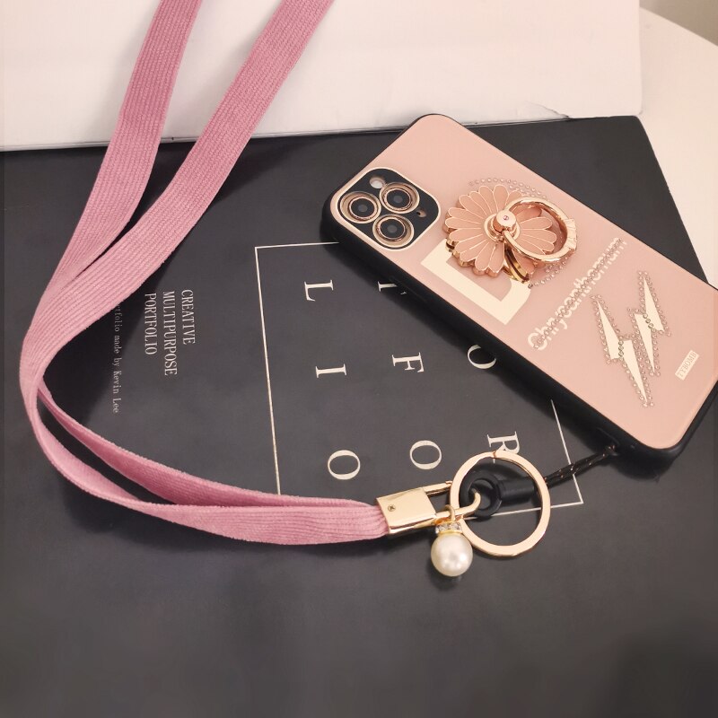 Lange Parel Pedant Telefoon Lanyard Voor Iphone Huawei Samsung Redmi Xiaomi Ketting Riem Voor Werken Card Badge Sleutelhanger