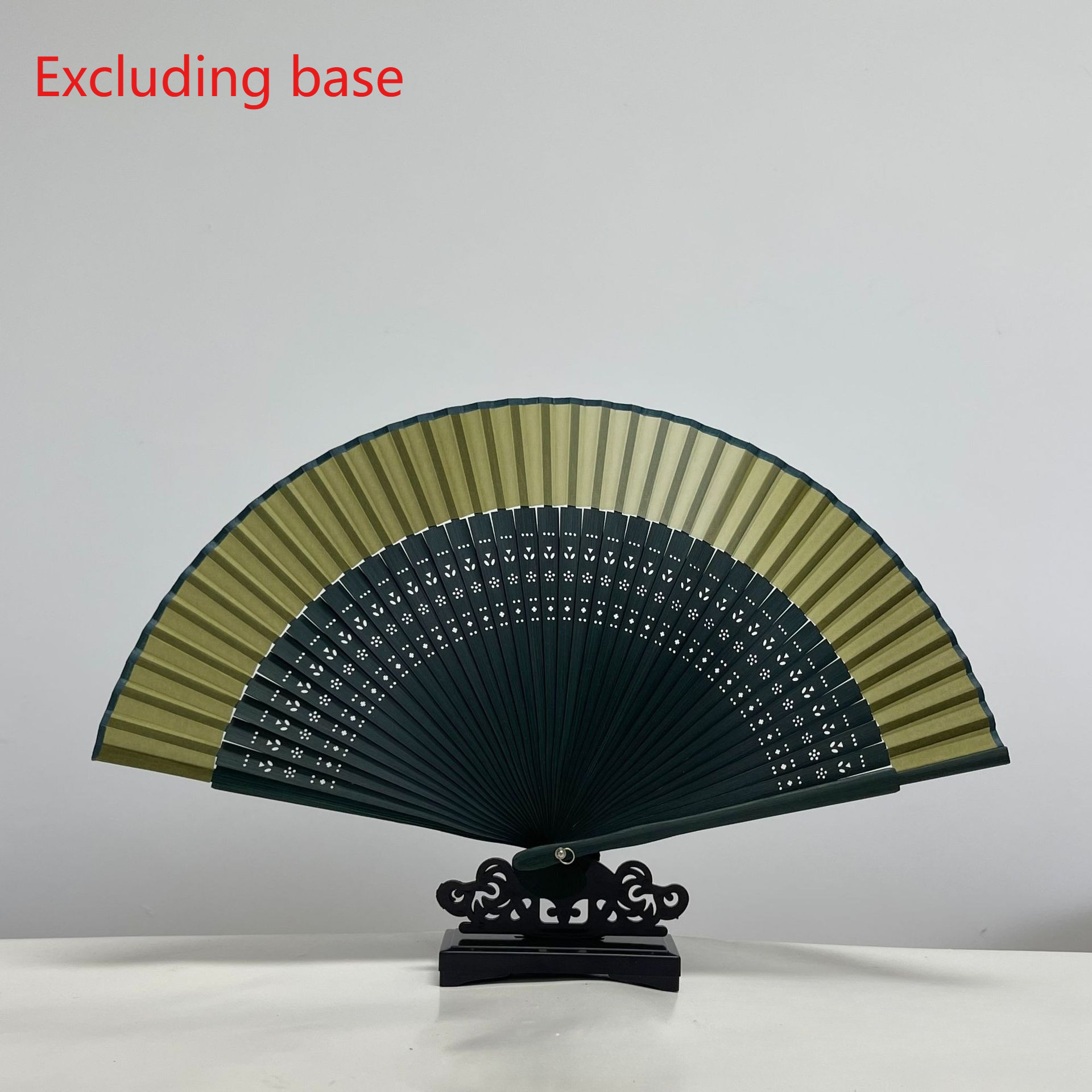 retro bambusowy wachlarz składany, wachlarz origami w kształcie serca z drewnianą ramką i białymi papierowymi łopatkami, wachlarz w drewnianej ramce, dekoracja bambusowa: Srebrny