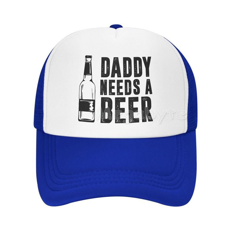 Daddy Behoeften Een Bier Trucker Hoed Grappig Bier Vader Vaderdag Hoeden: Blauw