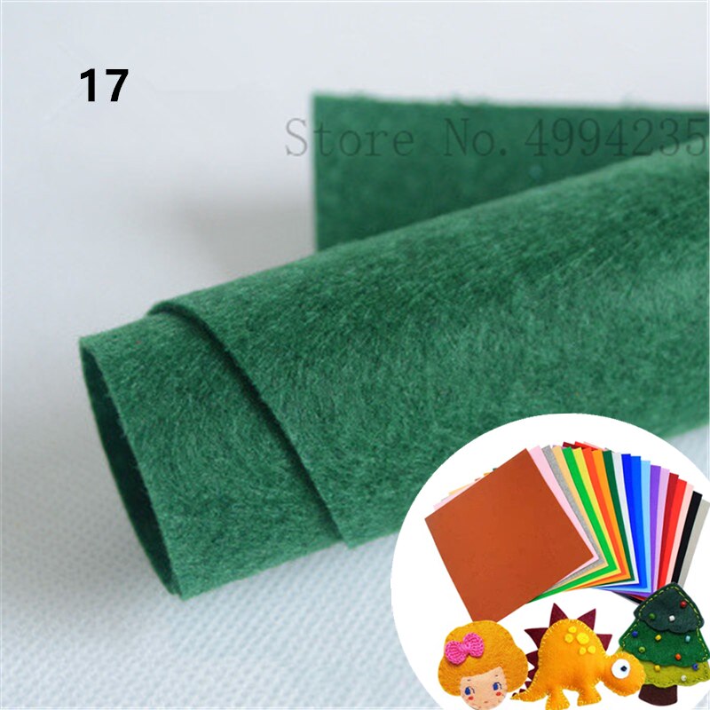 1MM Thick Dark Green Color Nonwoven Fabric DIY Handmade Felt Leaves Felt Cloth Polyester Sewing Felt Shapes Toys Dolls Crafts