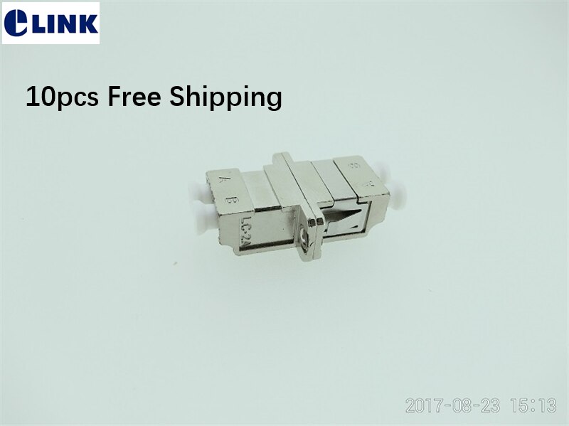 10pcs LC DX fiber adapter metal housing SM MM IL<0.2dB optical fibre coupler ceramic sleeve ftth connector ELINK