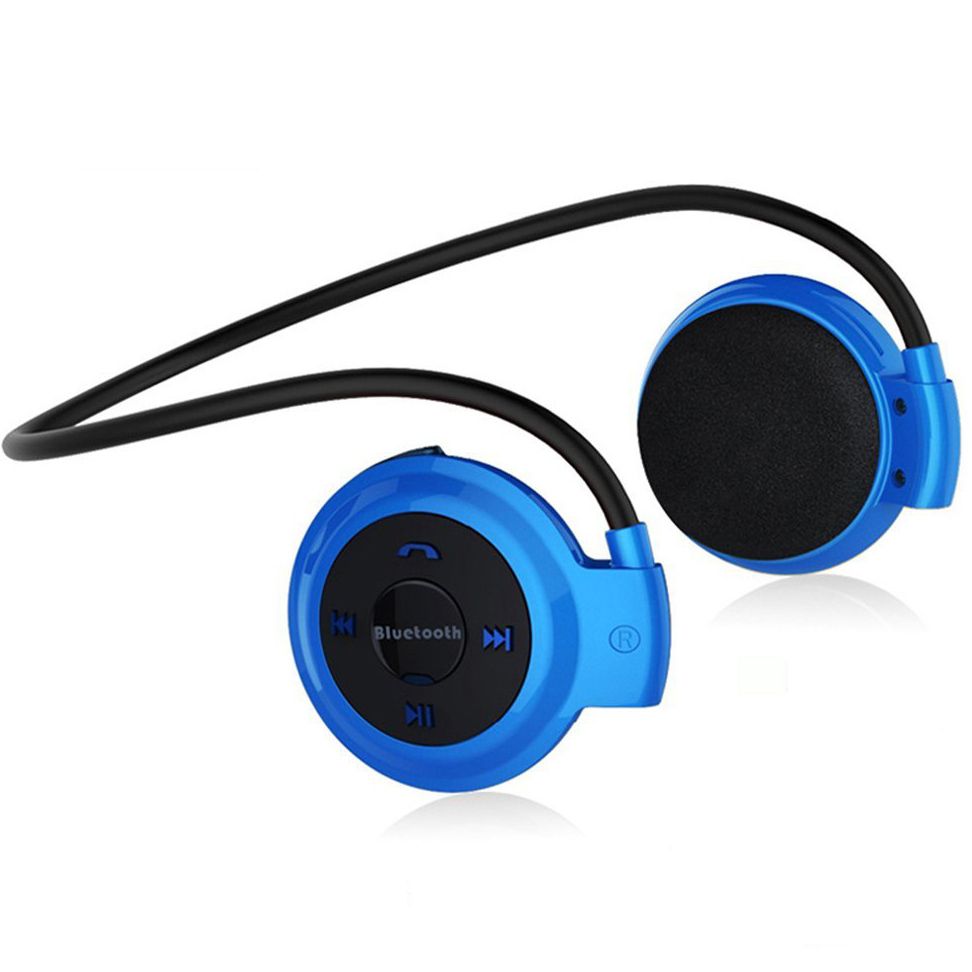 NVAHVA Stereo Drahtlose Kopfhörer MP3 Spieler, Sport Bluetooth Headset Mit FM Radio Karte MP3 Spieler Für iPhone Android Telefon TV: Blau