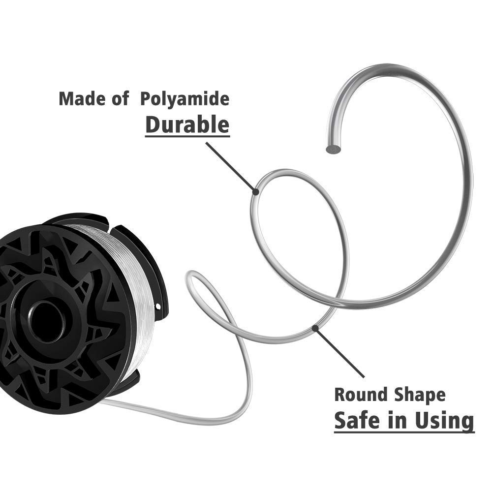 Lawn Mower Replacement Kits Grass String Trimmer Spool Line Cap Cover with Spring Auto Feed Work with AF-100 Black and Decker