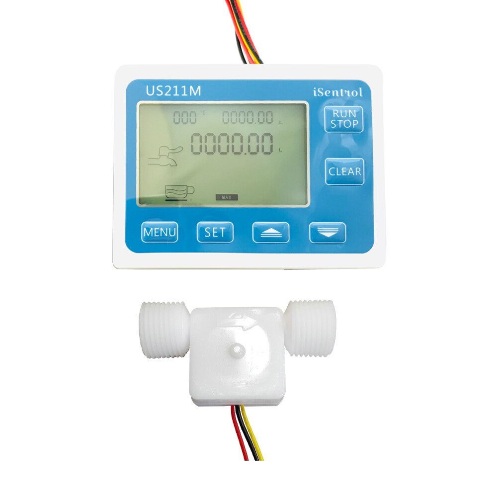 US211M USN-HS21TS-1 0.1-1.5LPM Flow Meter Totalizer Flow Measurement with Water Flow Sensor G1/2" Turbine flowmeter cheap meter