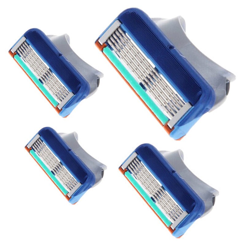 4 stuks herenscheerapparaten, handleiding, scheermes met vijf lagen, ouderwets scheermes, 5-- laags hoofd, baardreinigingstool, accessoires