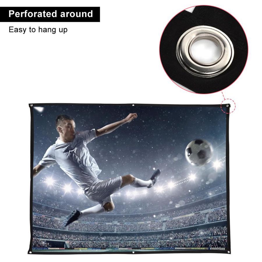 4:3 Thickened 100% Polyester Portable Foldable White Soft Projector Screen Curtain Projector Screen