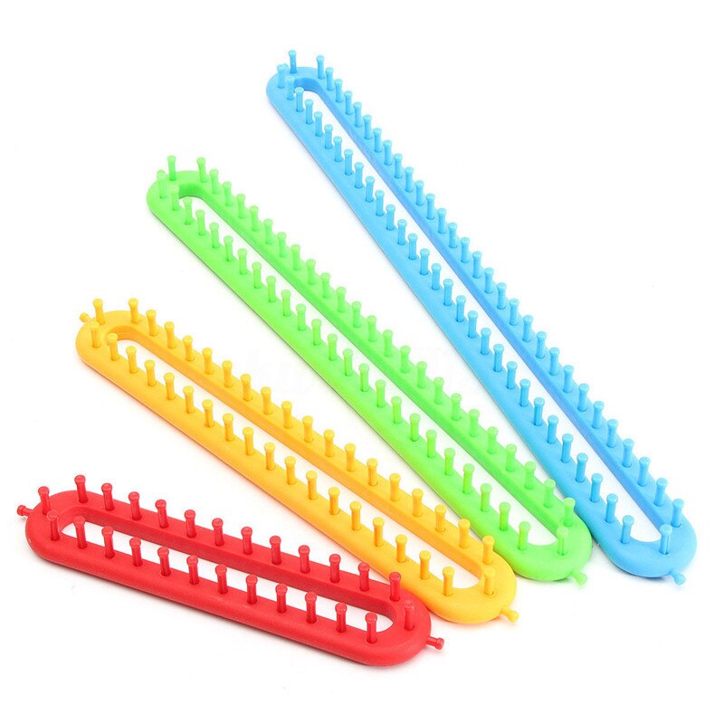 4 Size Weefgetouw Breien Knitter Kit Plastic Pompom Sok Hoed Sjaal Sjaals Maker Plastic Lange Handvat Diy Weven Tool