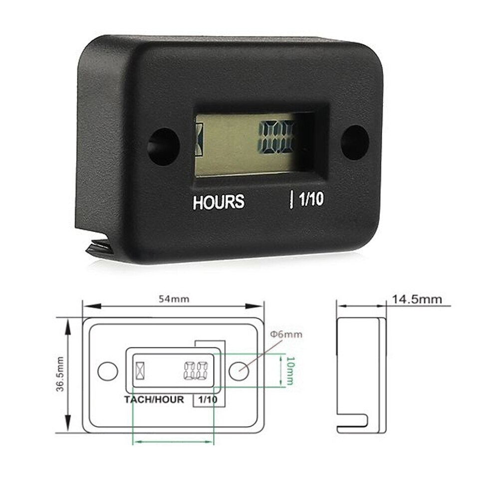 Hour Meter Motorcycle Gauge LCD Display Hour Meter for 4 Stroke Gas Engine Offroad Panel Hour ATV Motorcycle Generator Bike