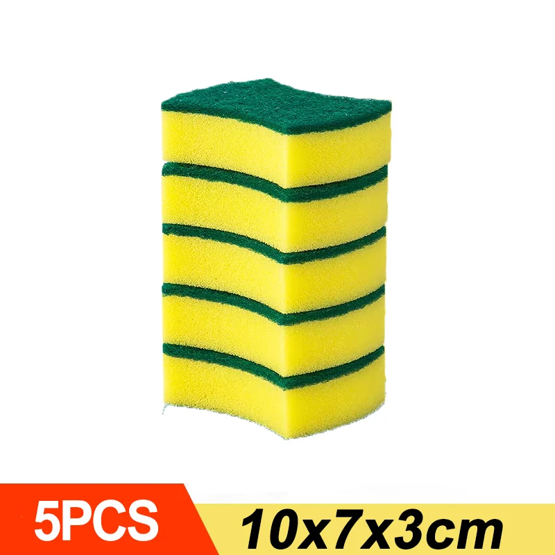 Esponja de lavar louça dupla face altamente absorvente pote de cozinha pratos esponjas de limpeza limpar escova de limpeza doméstica atacado: Vermelho