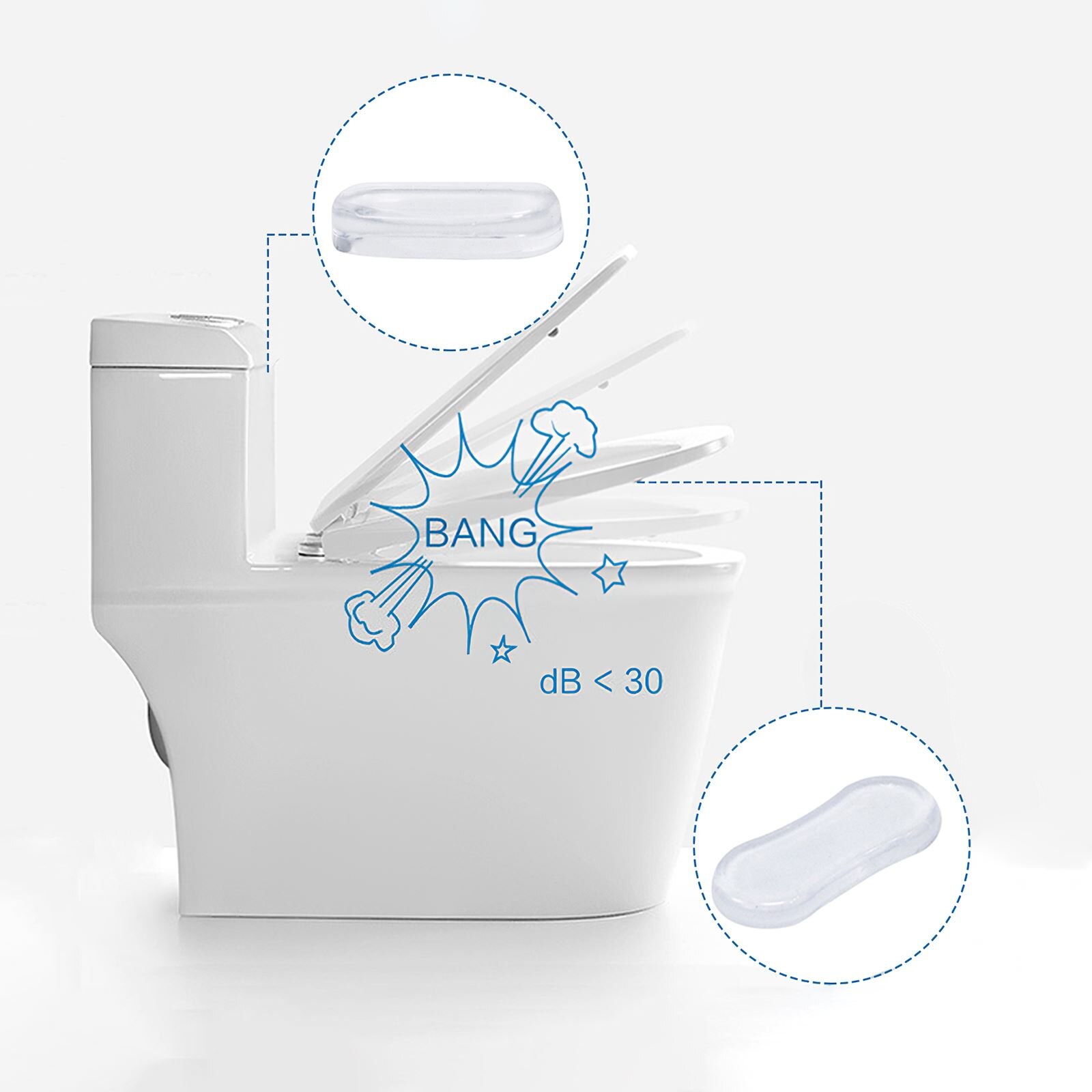 5Pcs Badkamer Transparant Siliconen Toiletbril Bumper Buffer Pads Universal Shockproof Sterke Lijm Thuis Vervanging Onderdelen