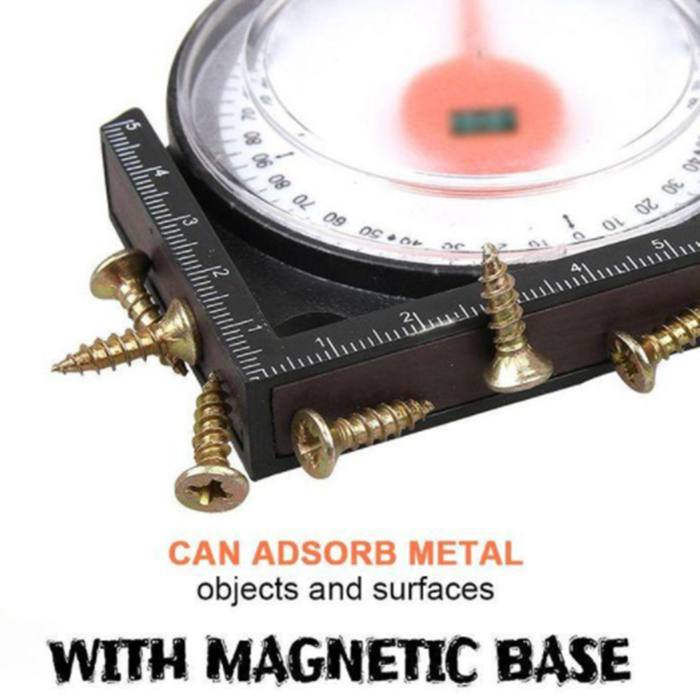 Black Magnetic Precise Angle Level Finder Mini Inclinometer Protractor Tilt Level Meter Angle Finder Clinometer Gauge Tool