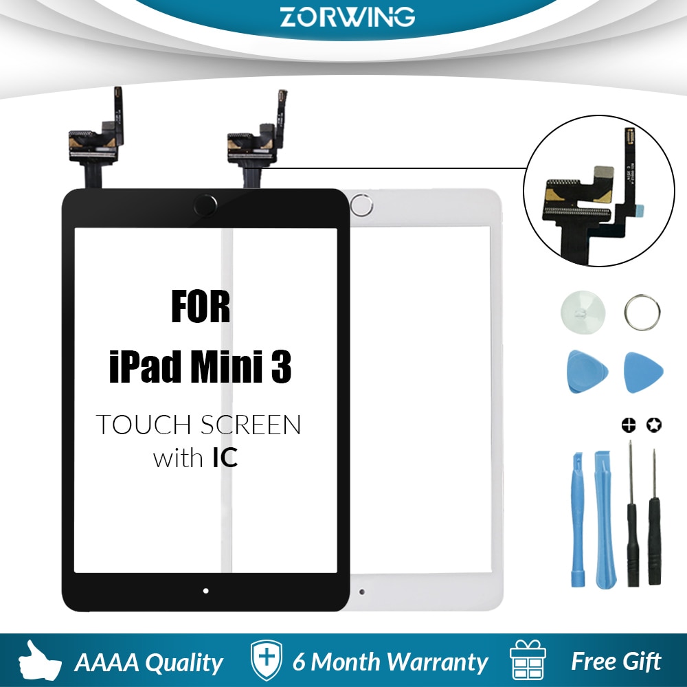 Touchscreen Voor Ipad Mini 3 Mini3 Touch Glas Screen Digitizer Home Knop Met Ic Conector Voor Ipad Mini 3 A1599 a1600 A1601