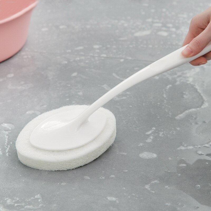 Sponge long handle cleaning brush Kitchen scouring pad Dish washing bathroom mops floor cleaning Scrubber hand tool