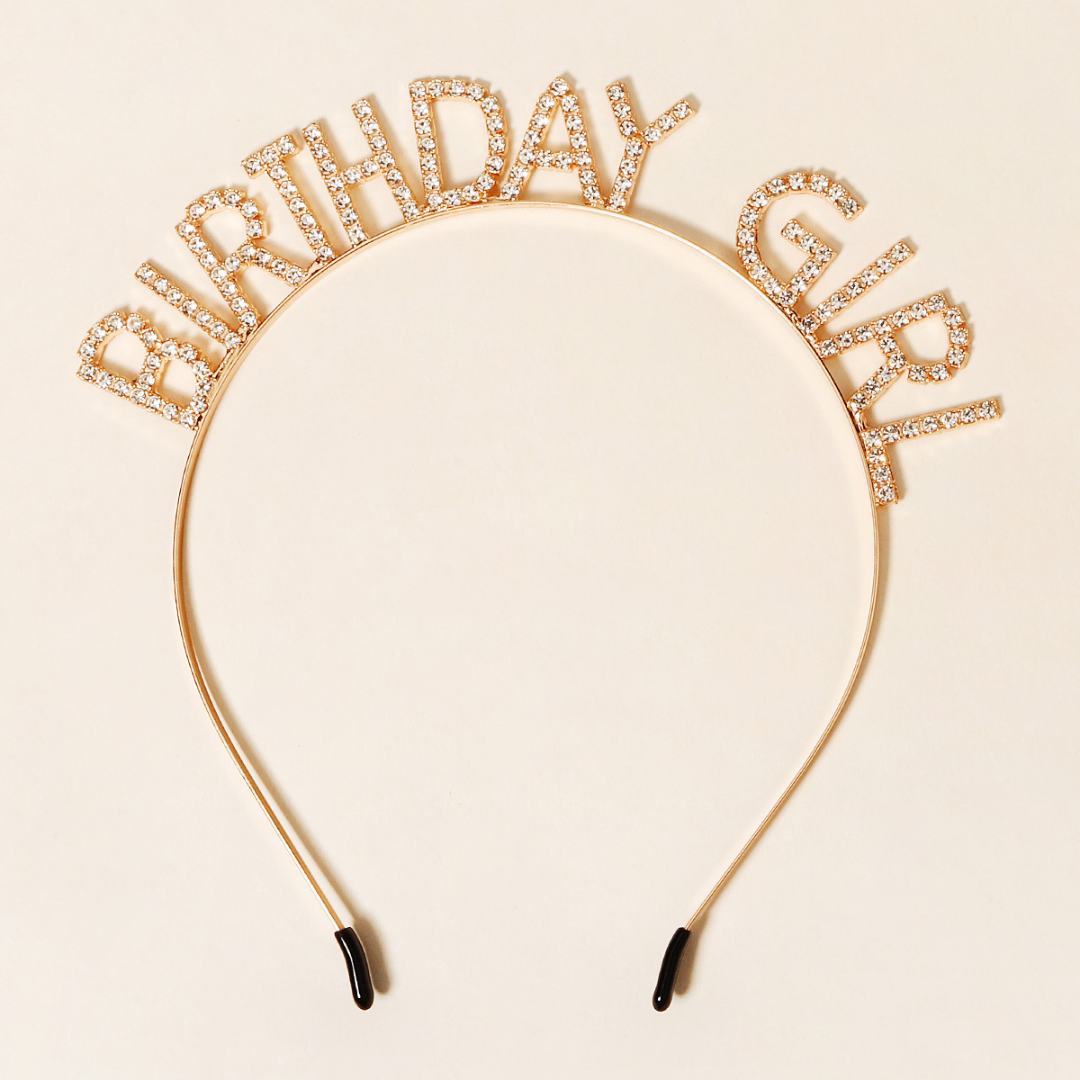 Diadema de feliz cumpleaños con letras en inglés y diamantes de imitación brillantes para mujer, Material de aleación de Zinc, joyería de , accesorio Popular para el cabello: YELLOW