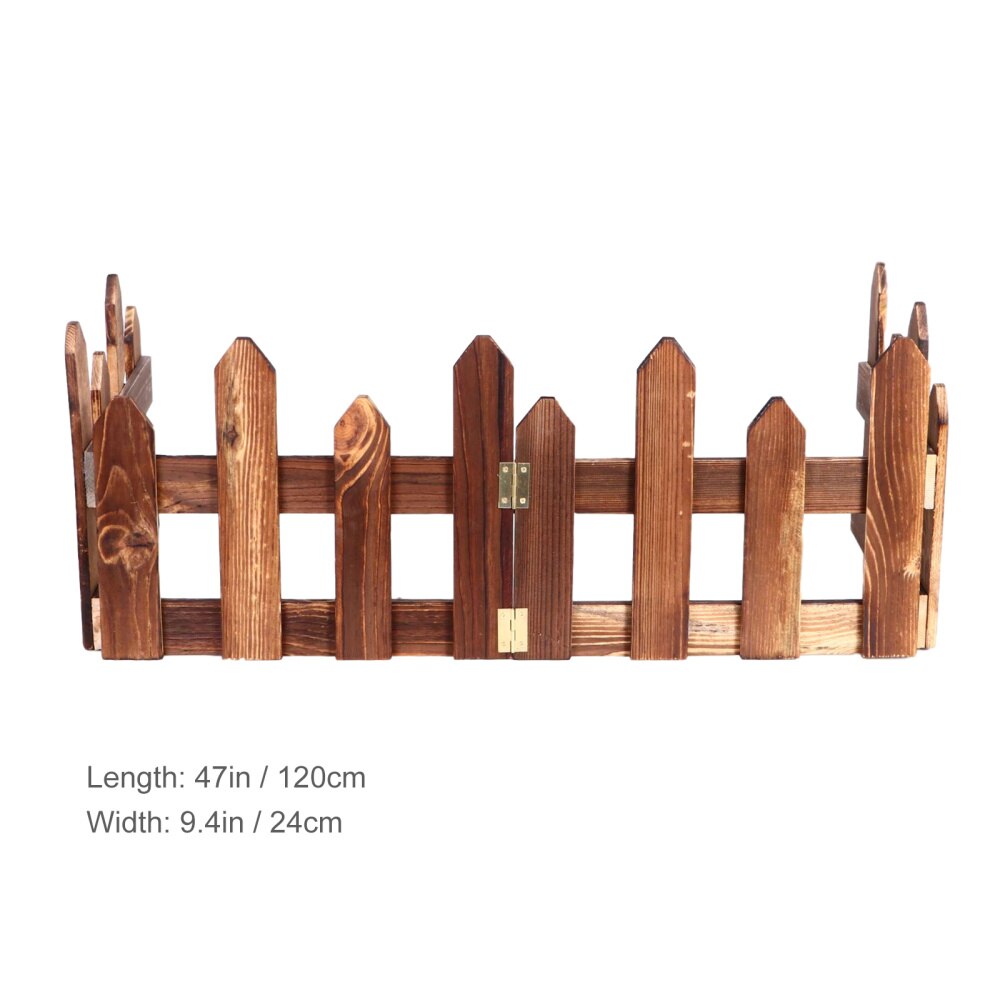 1 Set Partition Wood Mesh Courtyard Lawn Guardrail Wood Fence For Yard Wall Christmas Garden
