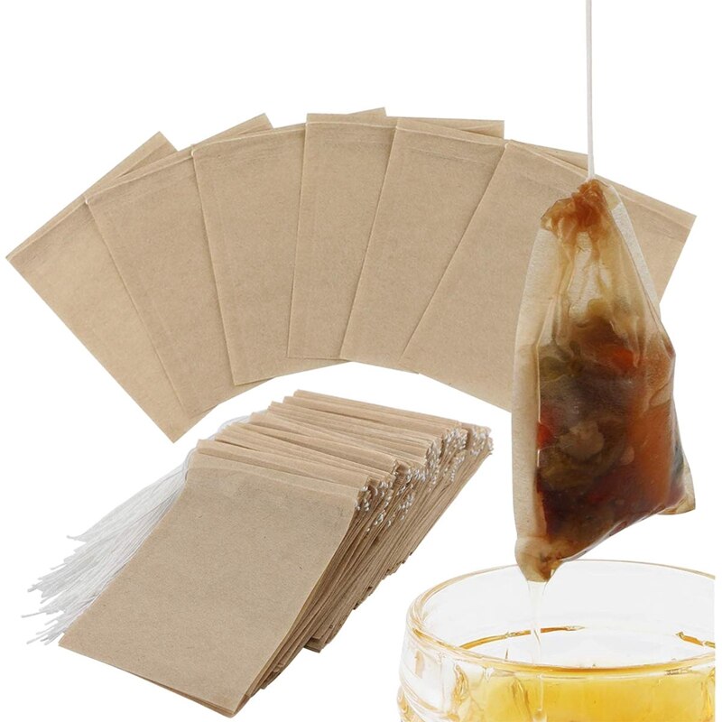 300 Stuks Thee Filter Zakken, wegwerp Papier Thee Zak Met Koord Veilig Sterke Penetratie Ongebleekt Papier Voor Losse Thee En
