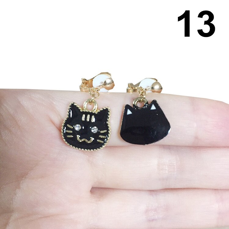 Clip On Earrings Kids Cute Cartoon Animal Cat Ear No Piercing Ear Rings For Children Jewelry Korean Ear Clip For Girls: 13