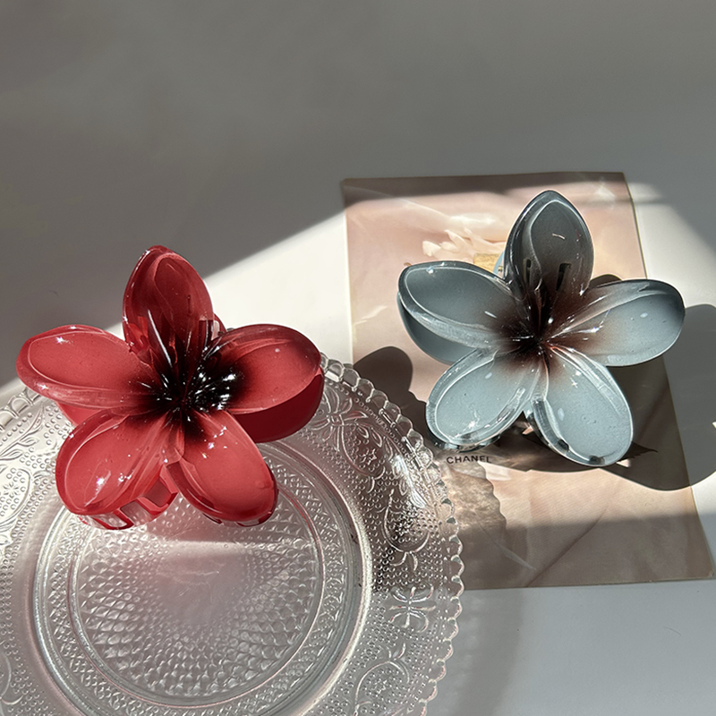 Pinces à cheveux fleur pour femmes, grande pince à cheveux bohème, épingles à cheveux, barrettes pour filles, accessoires pour cheveux de plage, vêtements de sauna, ,: Titane plaqué