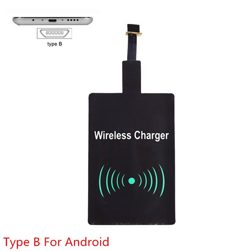 Qi Wireless Charger Receiver For iPhone7 6 6s 5s 7 Plus Universal Wireless Charging Receiver Module For Type-C Micro USB Phone