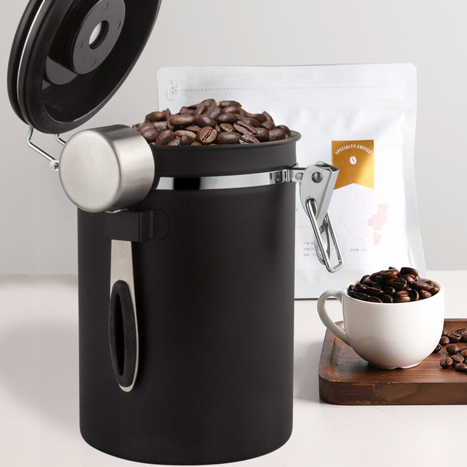 Moisture-proof Stainless Steel Sealed Tank Storage Tank Coffee Bean Milk Powder Jar Tea Pot Kitchen Grains Storage Box