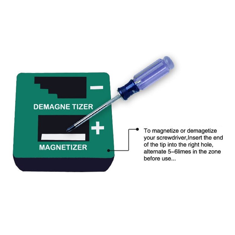 DSPIAE Blue Green Magnetizer Demagnetizer For Screwdriver Tips Screw Bits Magnetic Pick Up Tool Screwdriver 1Pcs: GREEN