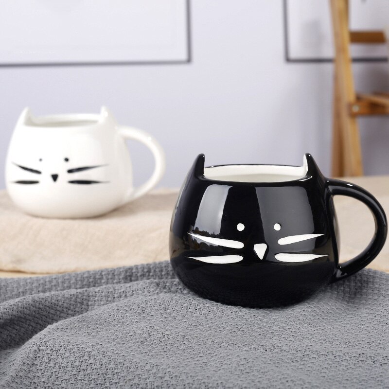 Keramiske søde katte kopper og krus kaffe te mælk dyrekopper med håndtag 400ml drikkevarer dejligt til venner