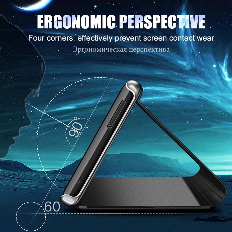 For Xiaomi Pocophone X3 NFC Case Clear Smart View PU Leather 360 Flip Stand Cover Case For Poco F2 Pro Coques Shockproof Fundas