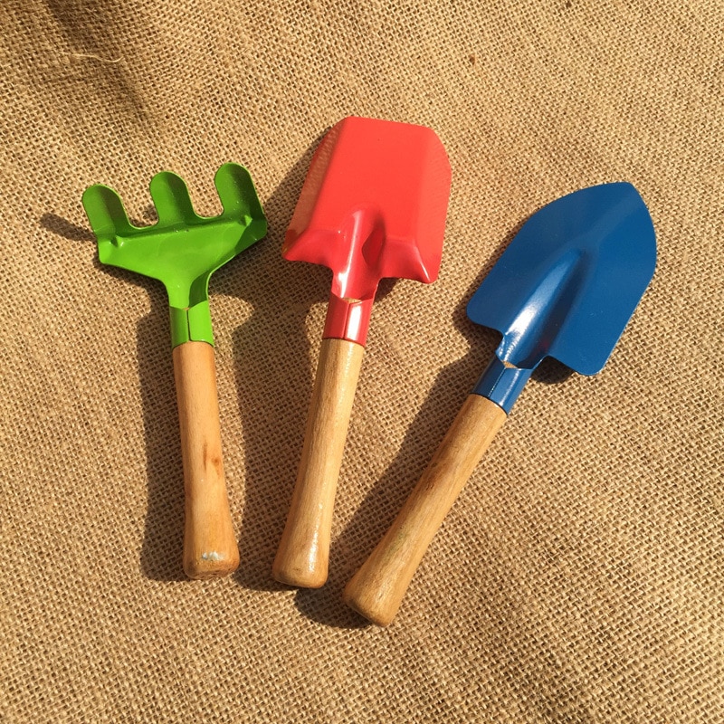 Mini haveværktøj legetøj tegneserie børn strandlegetøj lade som om haveværktøj udendørs legetøj mini spartel rive skovl værktøj legetøj