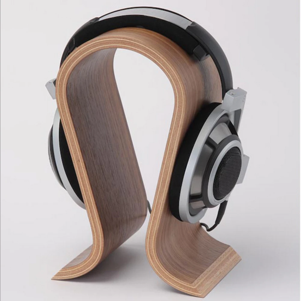 Houten hoofdtelefoon Headsethouder Hanger Bureau Headset Display Plankrek, voor bijna alle on-ear hoofdtelefoons