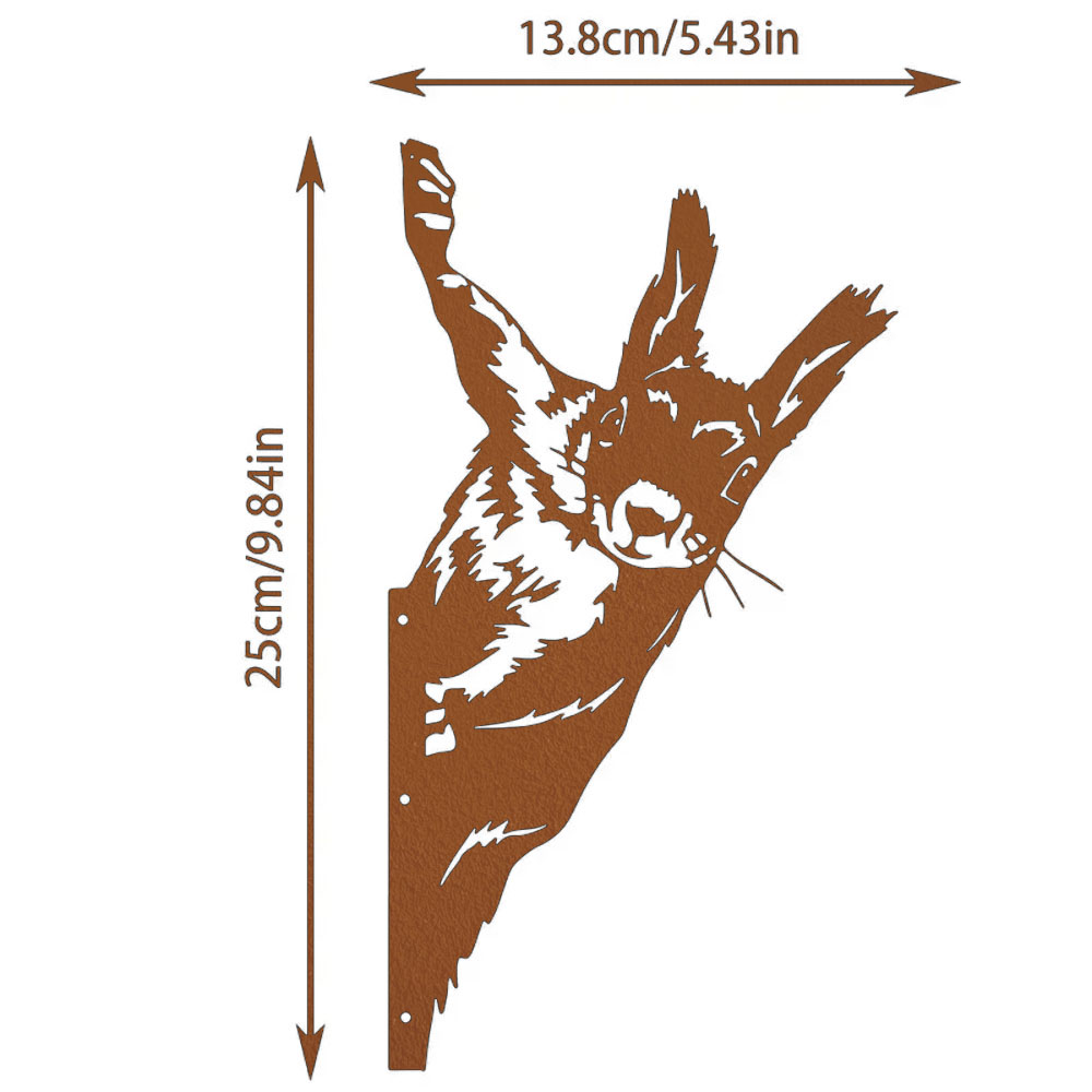 1pc Creatieve Boom Insert, Roestige Eekhoorn Silhouet Metalen Decoratie Boom Stakes, Tak Insert Decoratie Ijzer Art Silhouet