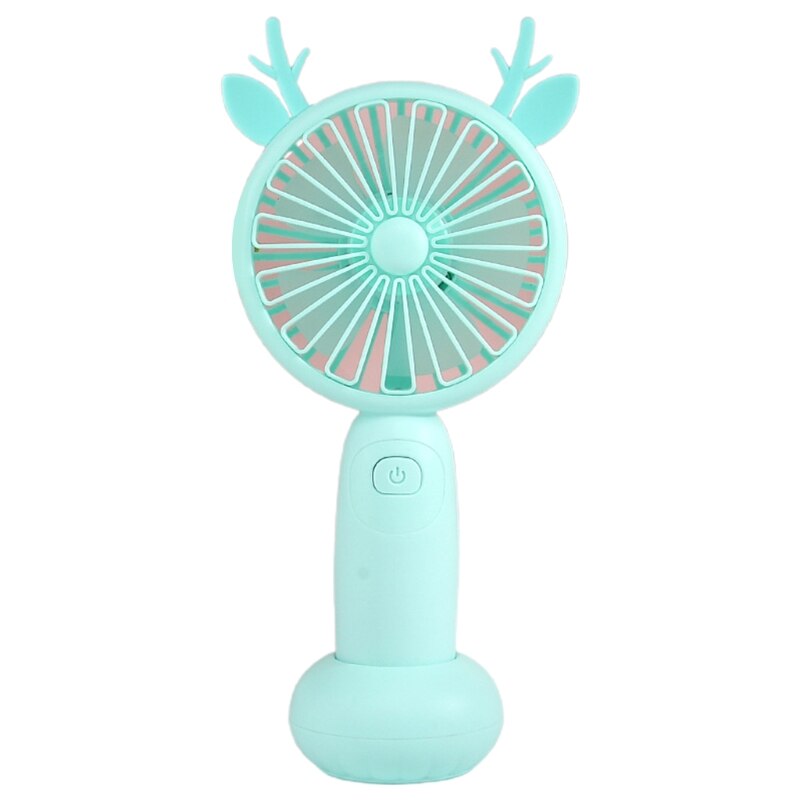 Cute Round Shape Portable Fan Small Antlers Horn Decorative Handheld Air Cooler L69D: 2