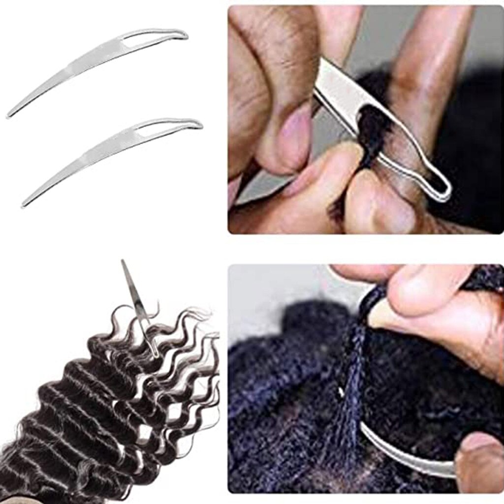 6Pcs Haak Haak Interlock Naald Voor Retignten Haar Trekken Vergrendeling Naald Weven Naalden 2 Stuks Dreadlocks Gereedschap C11