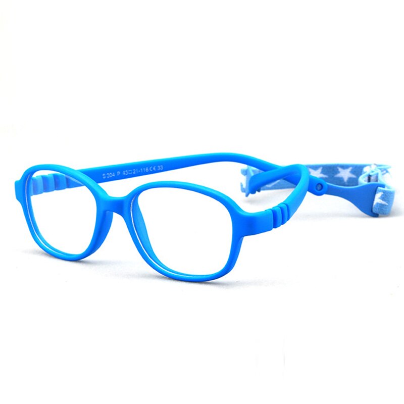 AIMISUV 2022 Oval TR90 Flexible Ultralight Silicone Glasses Frame Kids Round Optical Clear Eyeglasses Children UV400: C1Royal Blue