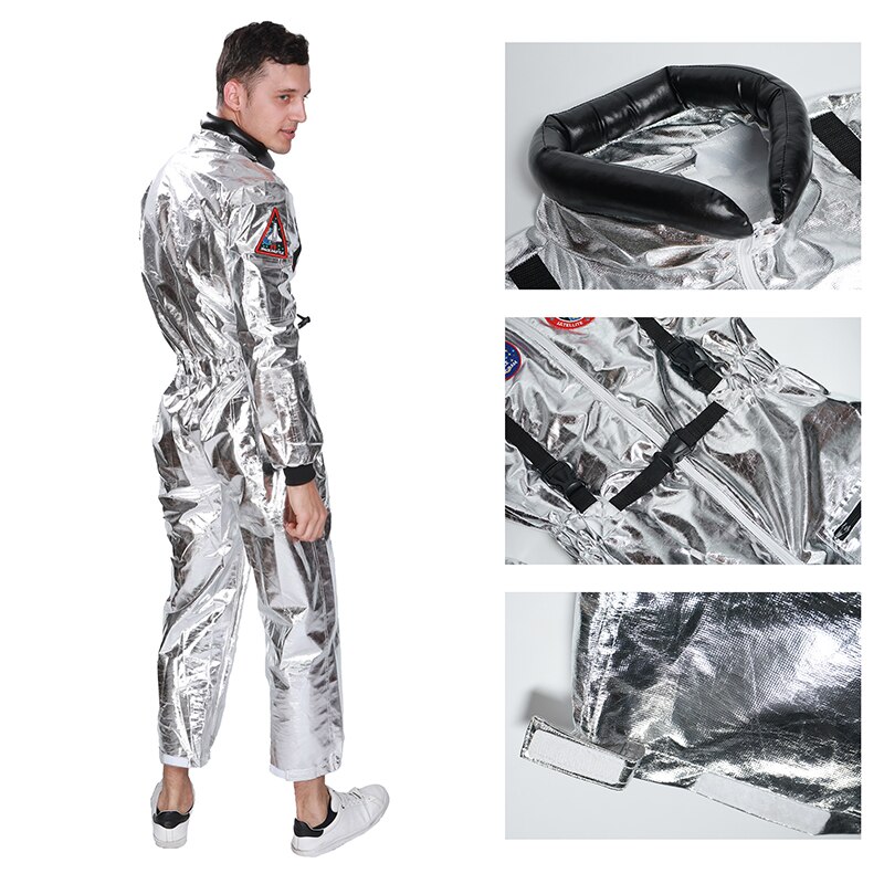 Eraspooky Plus size Astronaut Kostuum mannen ruimtevaarder Halloween kostuum voor volwassen Een stuk cosplay Alien Carnaval Party Outfit