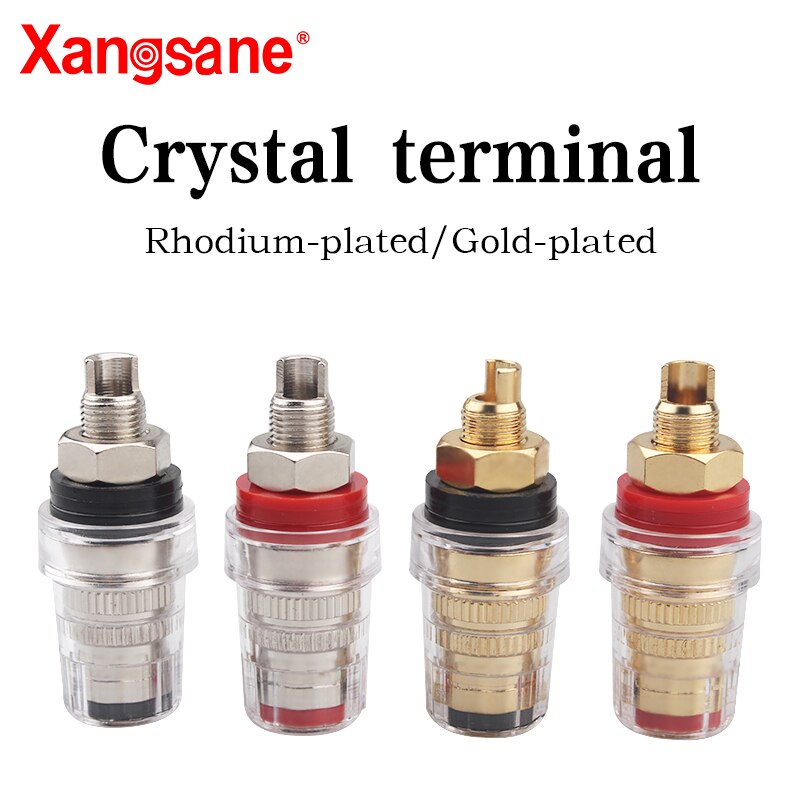 Xangsane 4 stk krystall transparent hifi terminal effektforsterker forsterker bananplugg grensesnitt sveisefri kort søyle