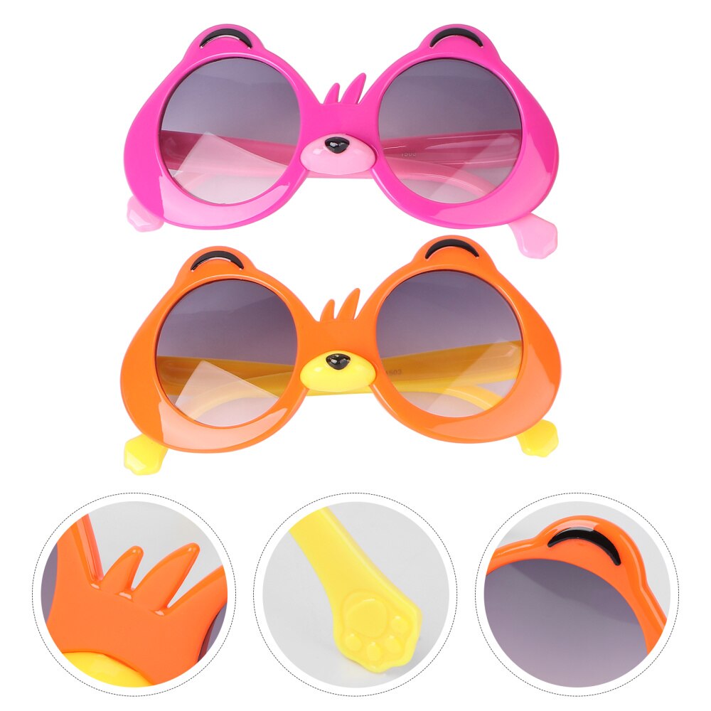 2 Pairs Kind Brillen Foto Requisiten Cartoon Sonnenbrille für Outdoor Party Festival Kinder