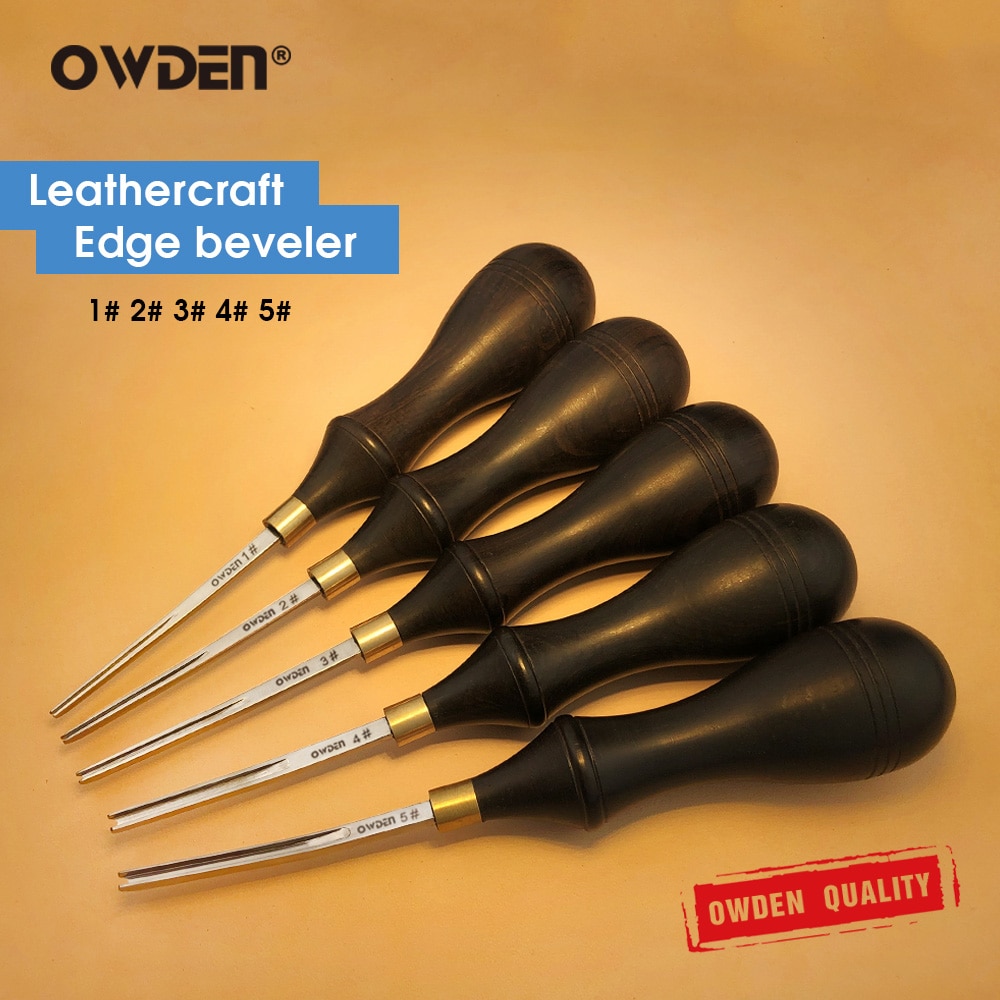 OWDEN-Herramienta de Biselado de bordes de cuero, herramienta de mano para afilado de cuero, biselador de bordes