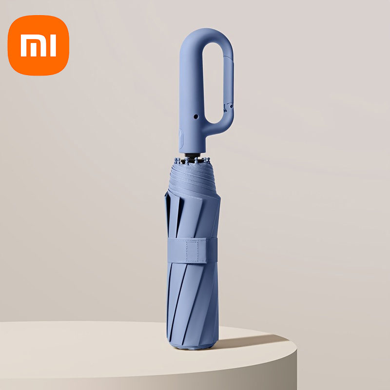 Paraguas Xiaomi a prueba de viento fuerte 107CM, paraguas plegable automático reforzado, mango de hebilla grande, resistente al viento, agua y al sol,: green