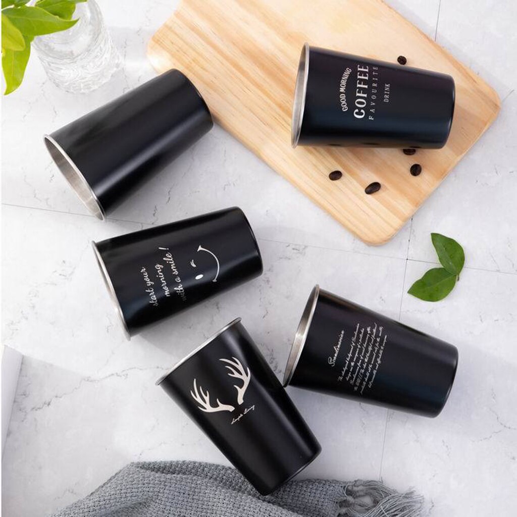 500ML Beer Mug Ice Cold Coffee Beverage Cup Reusable for Bar Home Restaurant Coffee Beer Mugs Stainless Steel Tumbler Cup