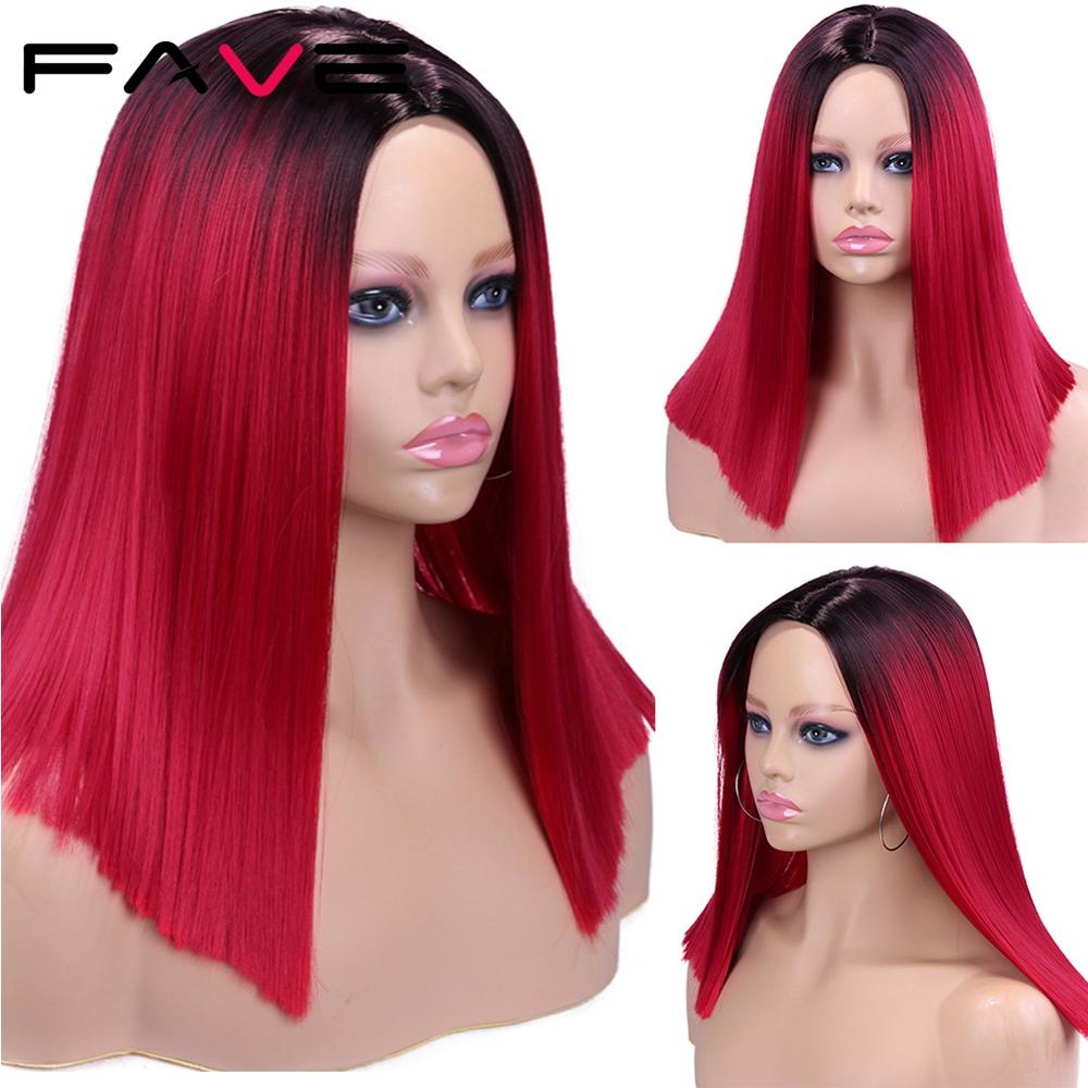 Yndlings syntetisk bob paryk lige sort rød pink blå grå orange farve varmebestandig fiber syntetisk cosplay festhår til kvinder