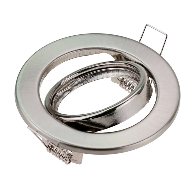 Rund nikkel innfelt ledet taklys justerbar ramme  MR16 gu10 pære armatur downlight holder
