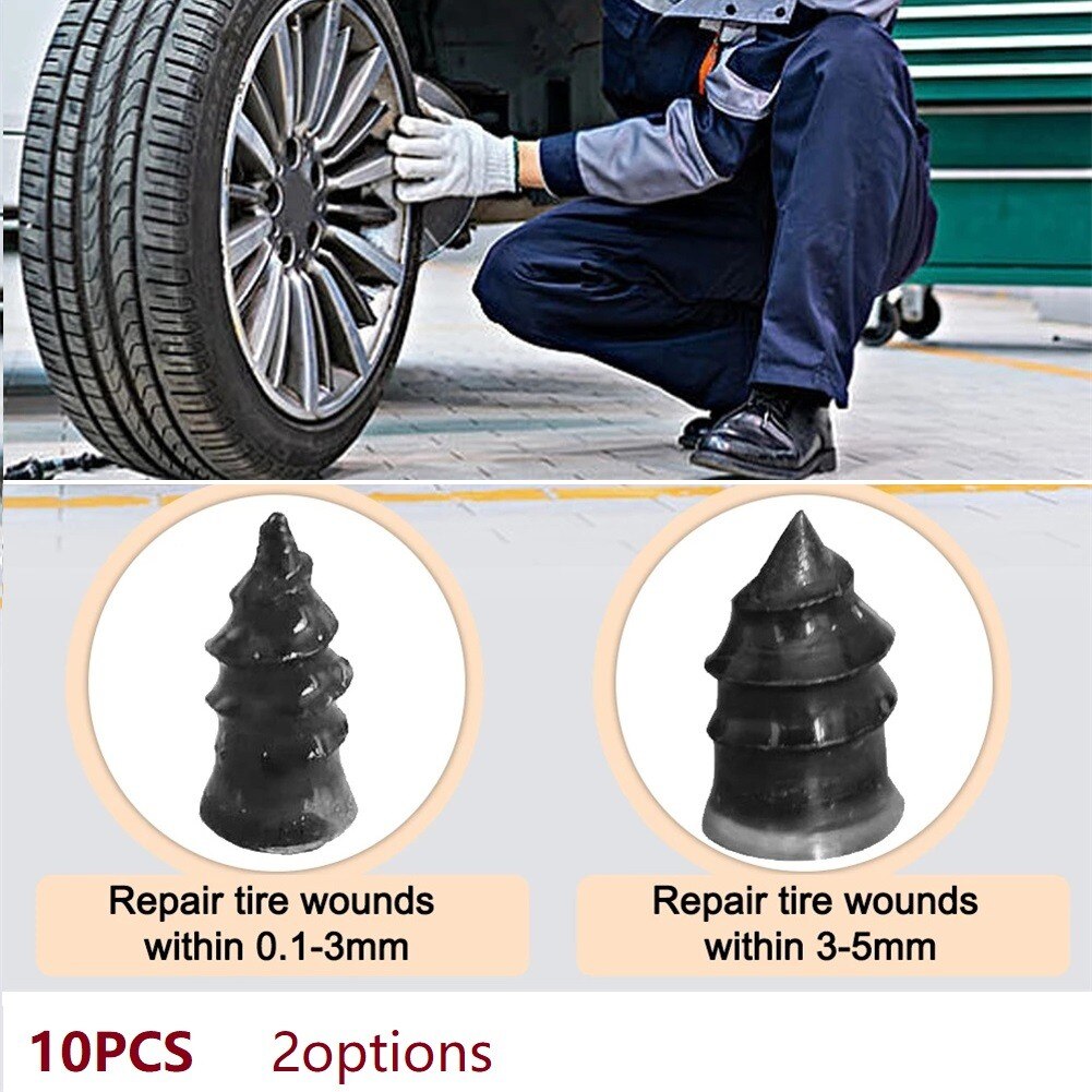 10Pcs Tire Repair Rubber Nail Puncture Repair Nail Car Truck Motorcycle Scooter Bike Vacuum Tyre Tire Tubeless Repair Kit Tool