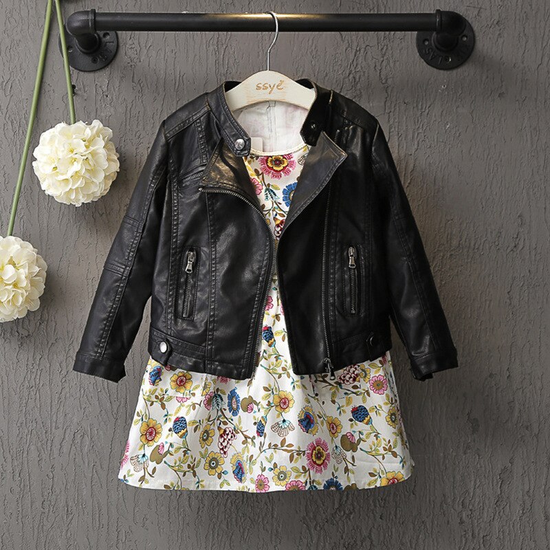 Blouson en cuir PU pour fille, printemps automne hiver 2022, vêtements pour enfants de 10-12 ans
